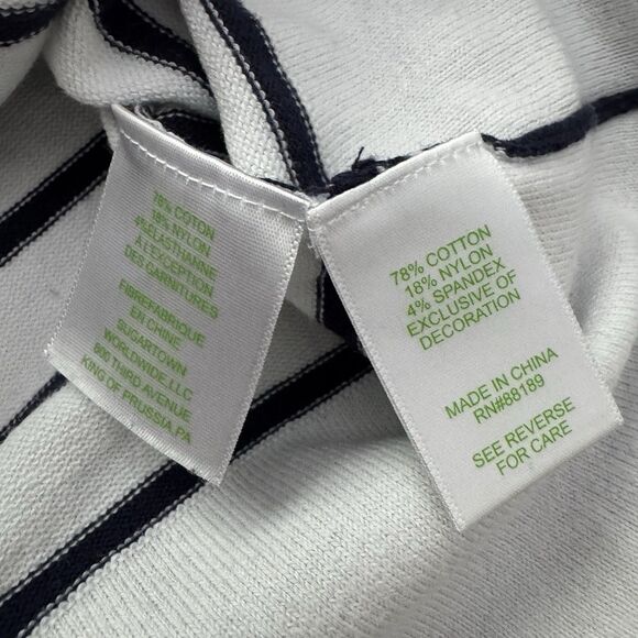 Lilly Pulitzer Dasha Sweater True Navy White Stripe Size Small Fringe Resort - Picture 7 of 9